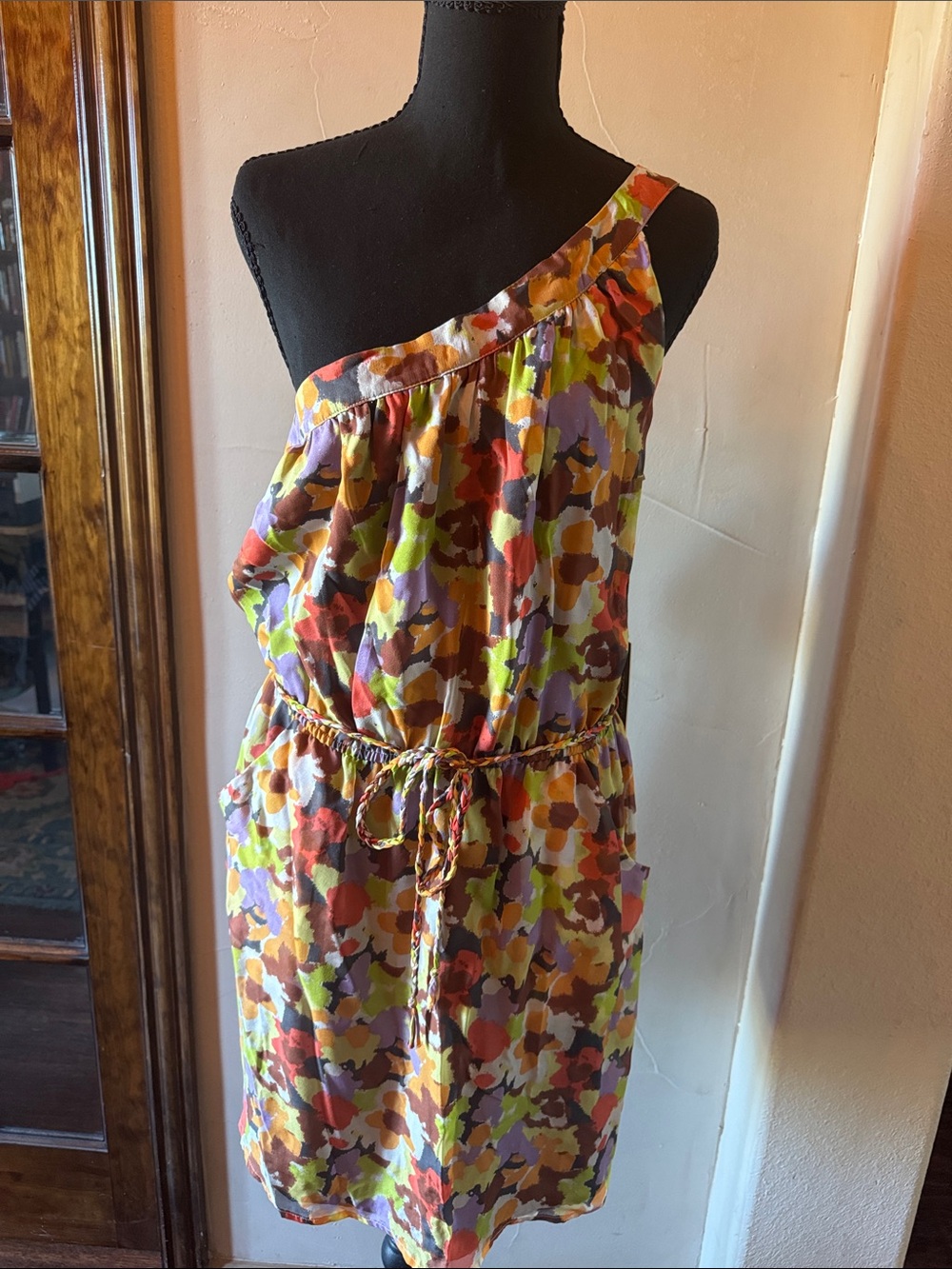 charlie jade One-Shoulder Floral Print Dress - Orange, Purple, Lime
